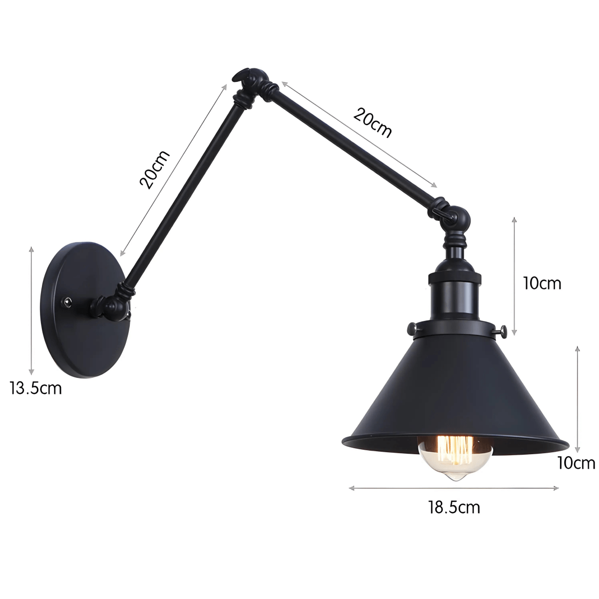 Luminária Arandela Moderna Industrial Retrô Articulada Metal La Bastide - ABAZZUR™