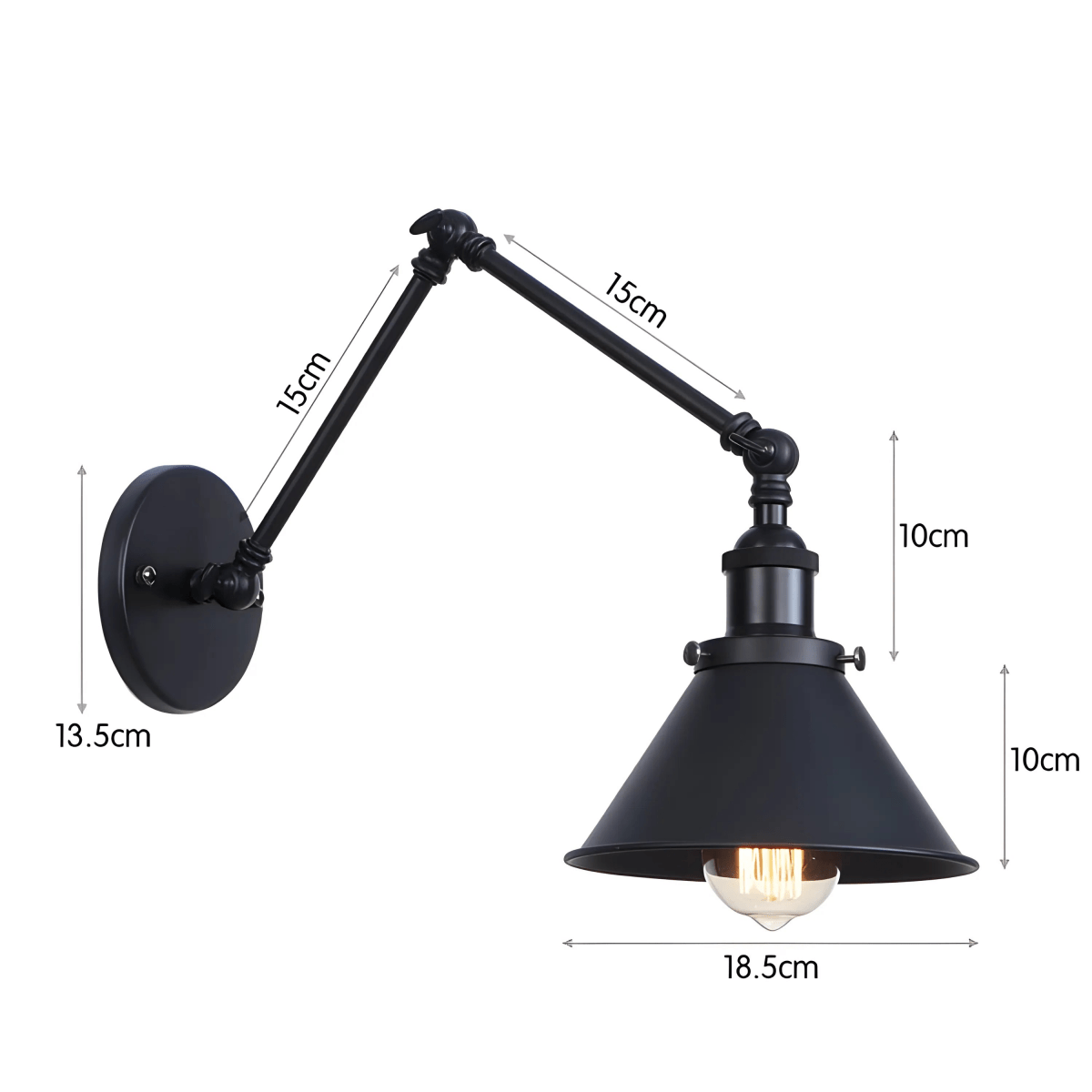 Luminária Arandela Moderna Industrial Retrô Articulada Metal La Bastide - ABAZZUR™