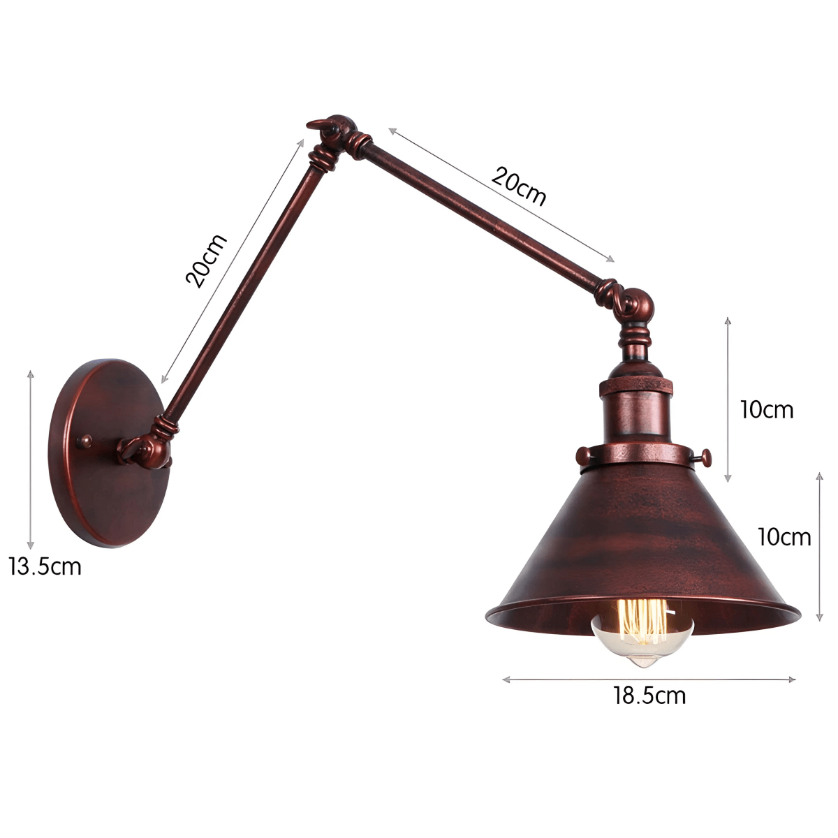 Luminária Arandela Moderna Industrial Retrô Articulada Metal La Bastide - ABAZZUR™