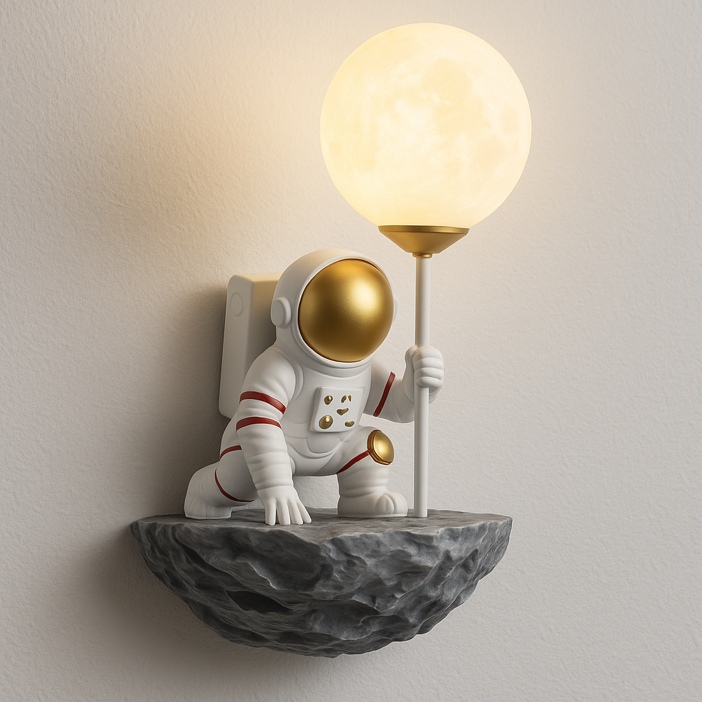Luminária Arandela Moderna Infantil Acrílico Astronaut - ABAZZUR™