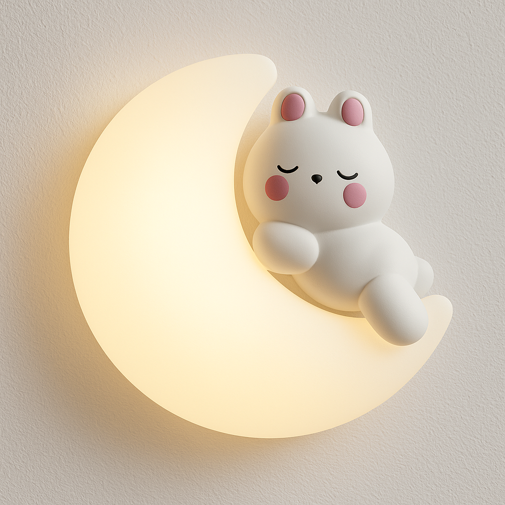 Luminária Arandela Moderna Infantil LED Acrílico Moon - ABAZZUR™