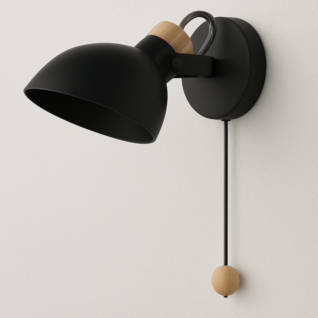 Luminária Arandela Moderna Minimalista Articulada Direcionável Metal Madeira Berg - ABAZZUR™