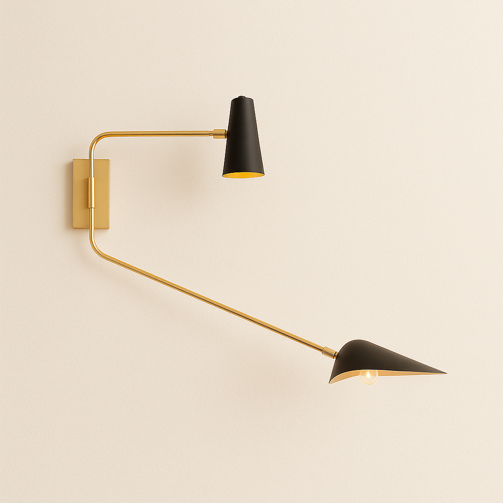 Luminária Arandela Moderna Minimalista Articulada Latão Alamo - ABAZZUR™