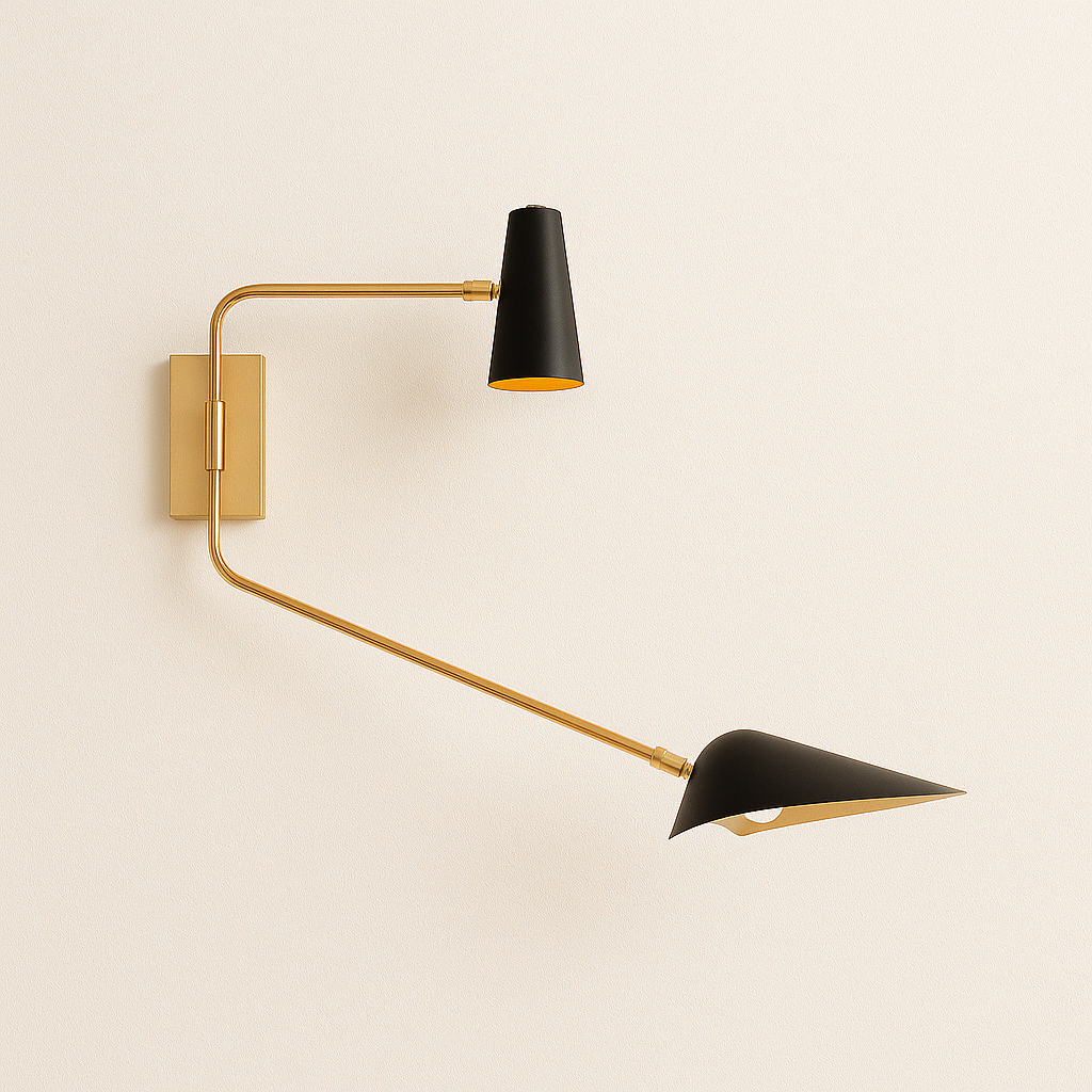 Luminária Arandela Moderna Minimalista Articulada Latão Alamo - ABAZZUR™