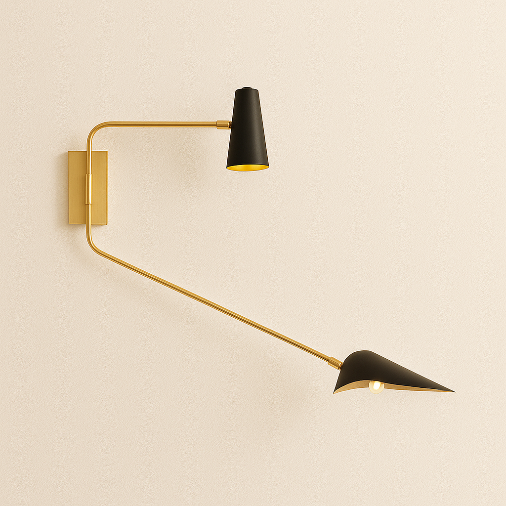 Luminária Arandela Moderna Minimalista Articulada Latão Alamo - ABAZZUR™