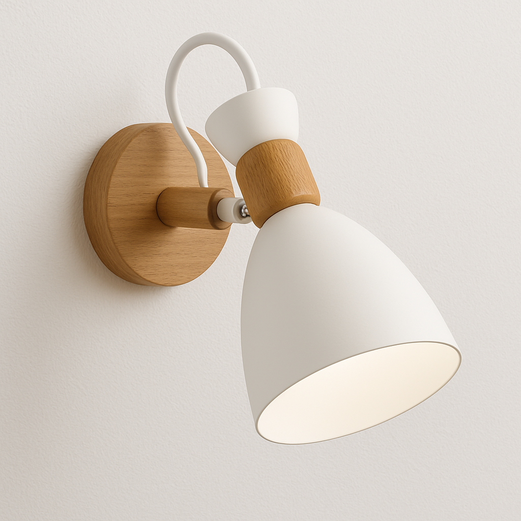 Luminária Arandela Moderna Minimalista Articulada Madeira Metal Pudon - ABAZZUR™