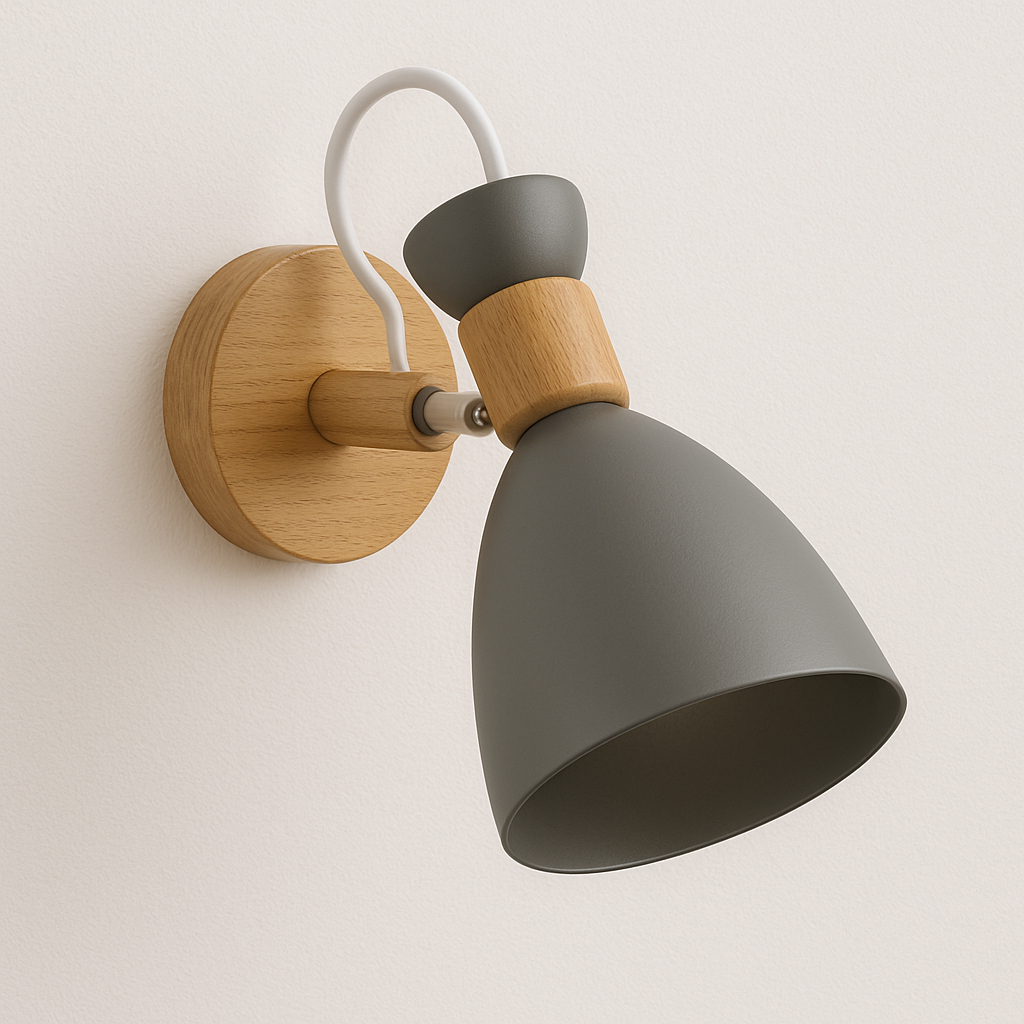 Luminária Arandela Moderna Minimalista Articulada Madeira Metal Pudon - ABAZZUR™