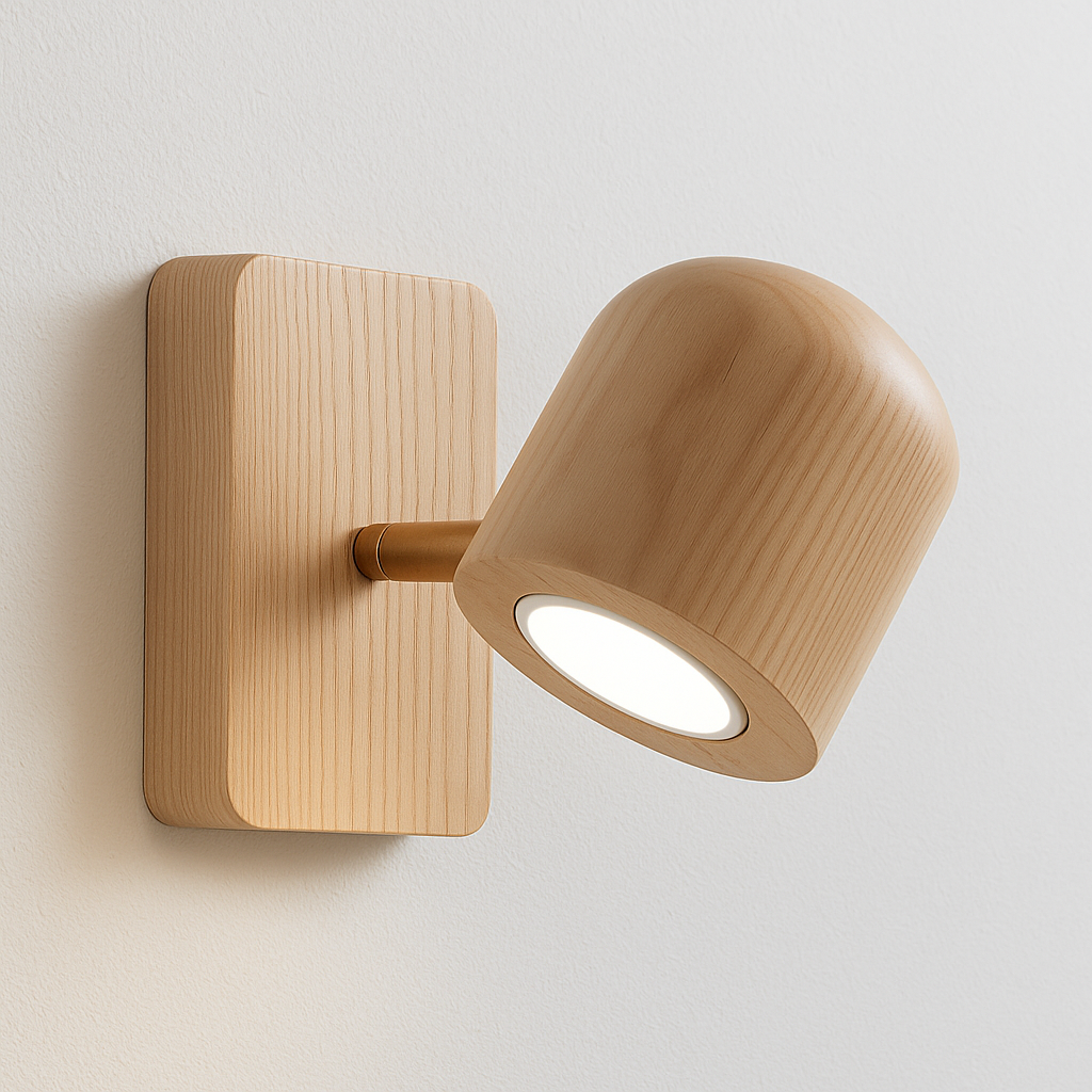 Luminária Arandela Moderna Minimalista Articulada Madeira Riva - ABAZZUR™