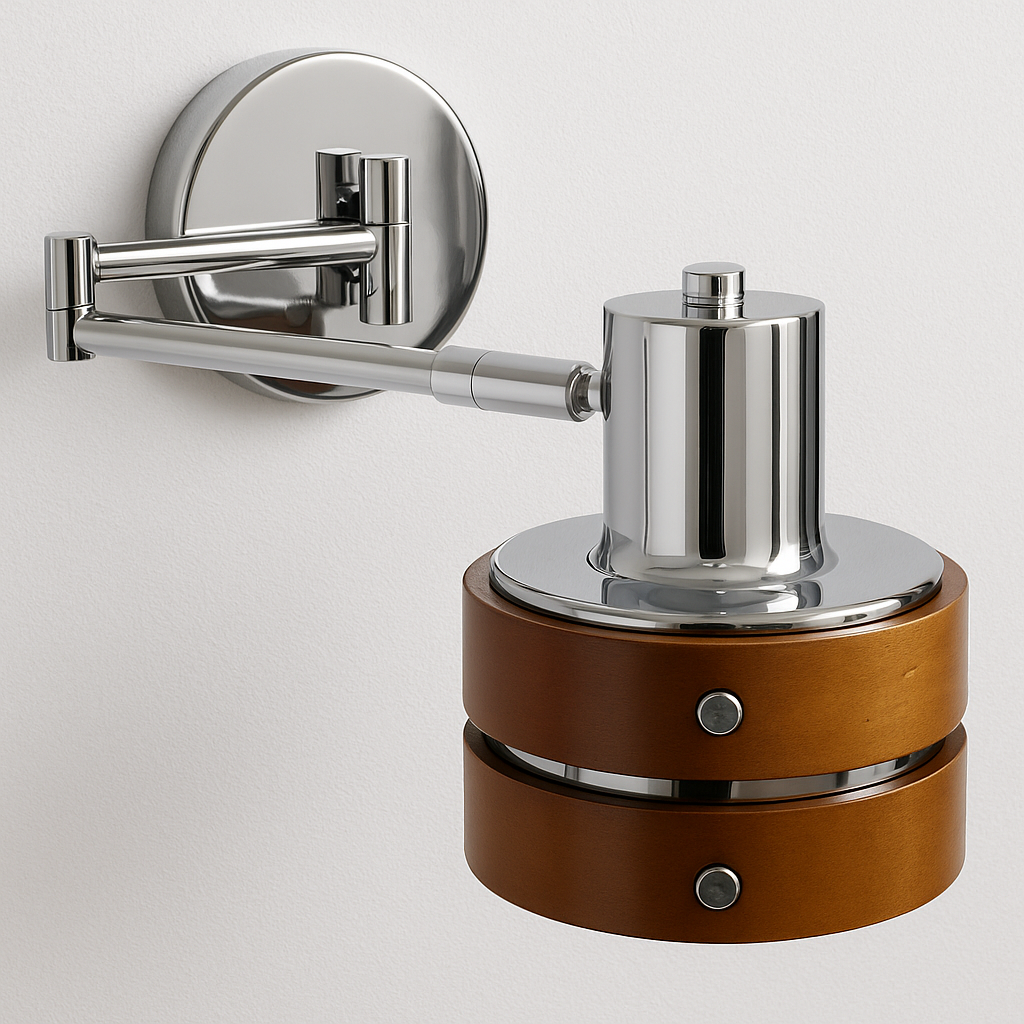 Luminária Arandela Moderna Minimalista Articulada Metal Madeira Kerns - ABAZZUR™