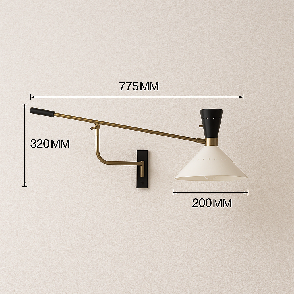 Luminária Arandela Moderna Minimalista Articulada Metal Sodo - ABAZZUR™