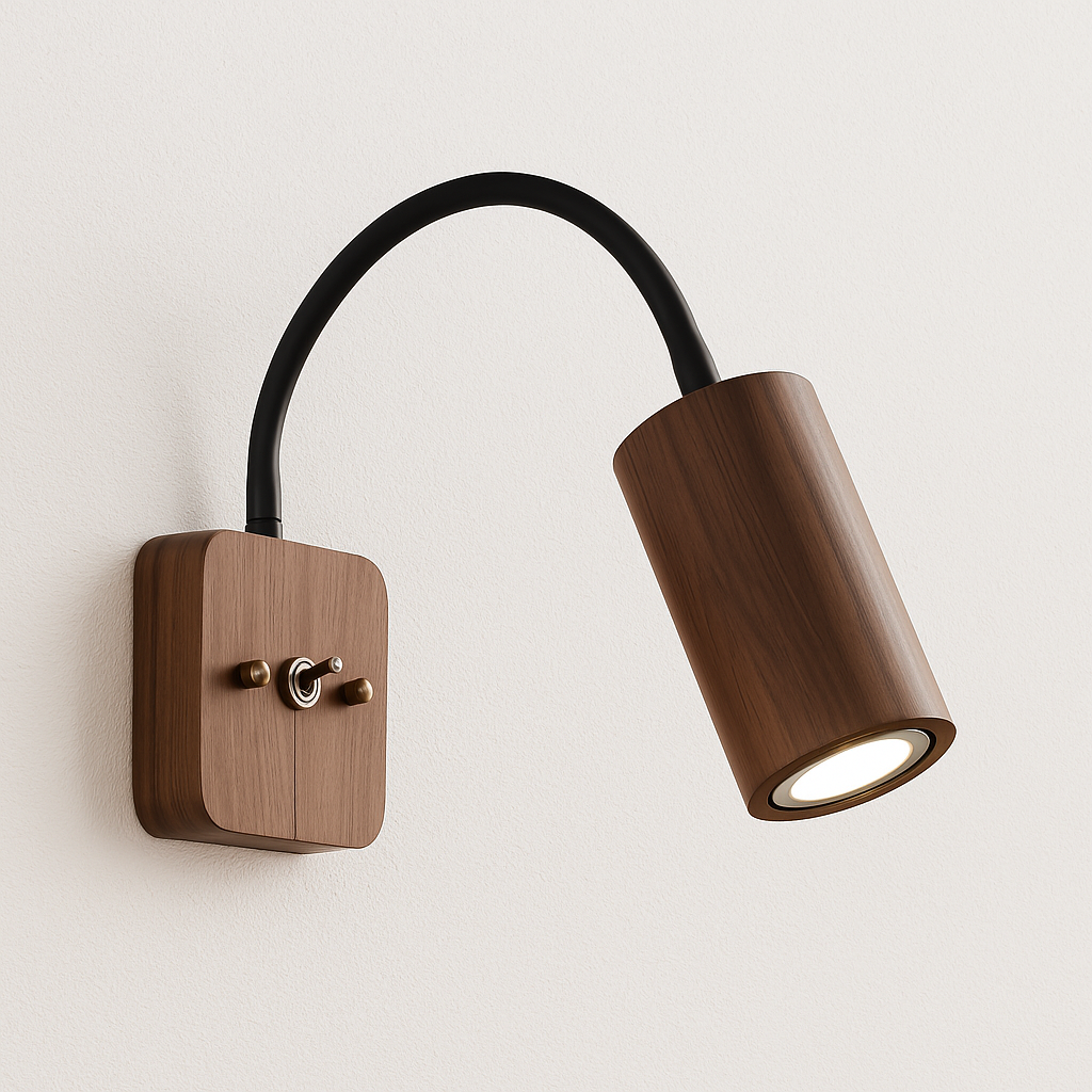 Luminária Arandela Moderna Minimalista Articulada Rústica Madeira Laris - ABAZZUR™