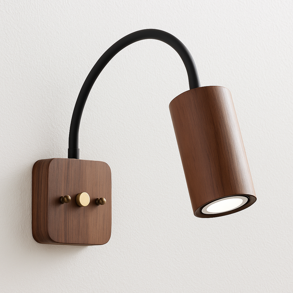 Luminária Arandela Moderna Minimalista Articulada Rústica Madeira Laris - ABAZZUR™