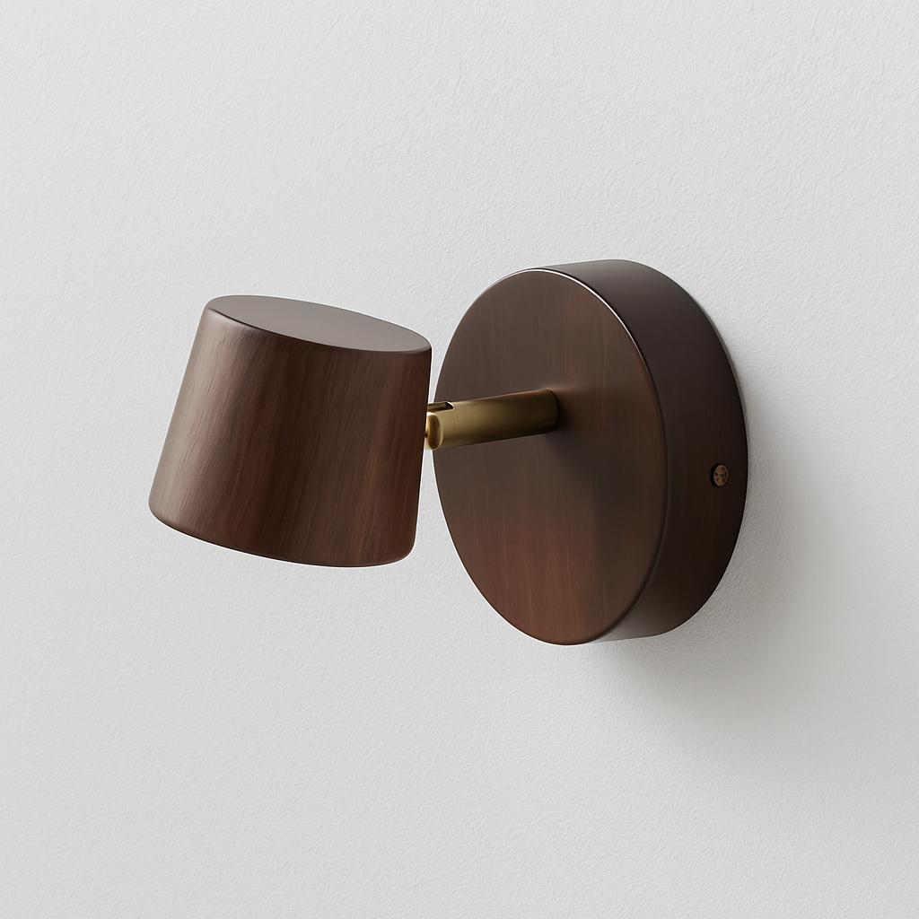 Luminária Arandela Moderna Minimalista Articulado LED Madeira Logan - ABAZZUR™