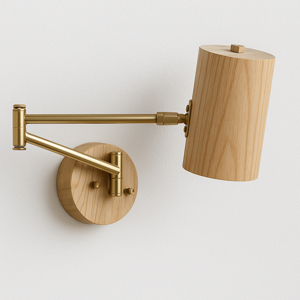  Luminária Arandela Moderna Minimalista Articulado LED Madeira Metal Garza - ABAZZUR™