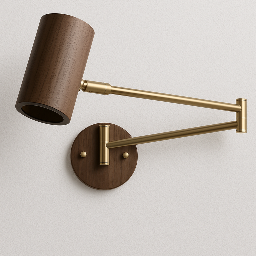  Luminária Arandela Moderna Minimalista Articulado LED Madeira Metal Garza - ABAZZUR™