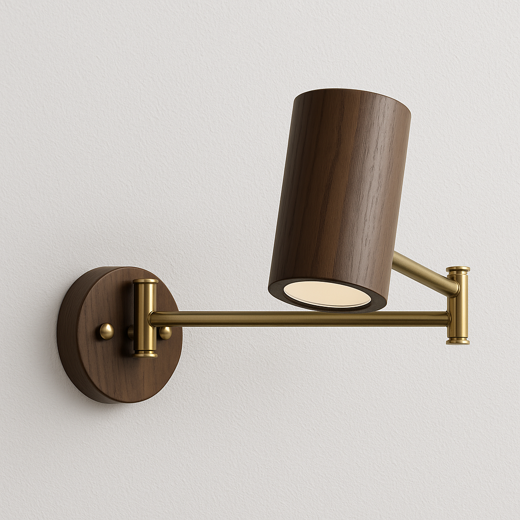  Luminária Arandela Moderna Minimalista Articulado LED Madeira Metal Garza - ABAZZUR™