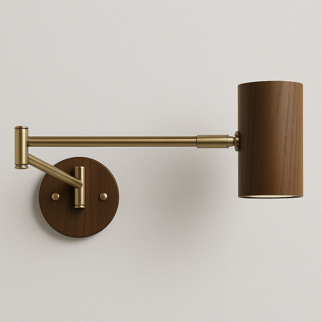  Luminária Arandela Moderna Minimalista Articulado LED Madeira Metal Garza - ABAZZUR™