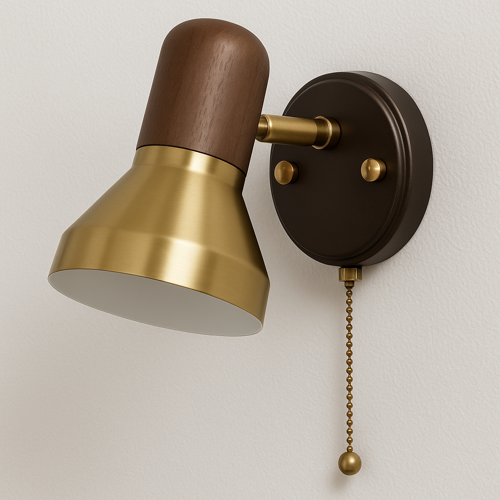 Luminária Arandela Moderna Minimalista Articulado LED Metal Madeira Lore - ABAZZUR™