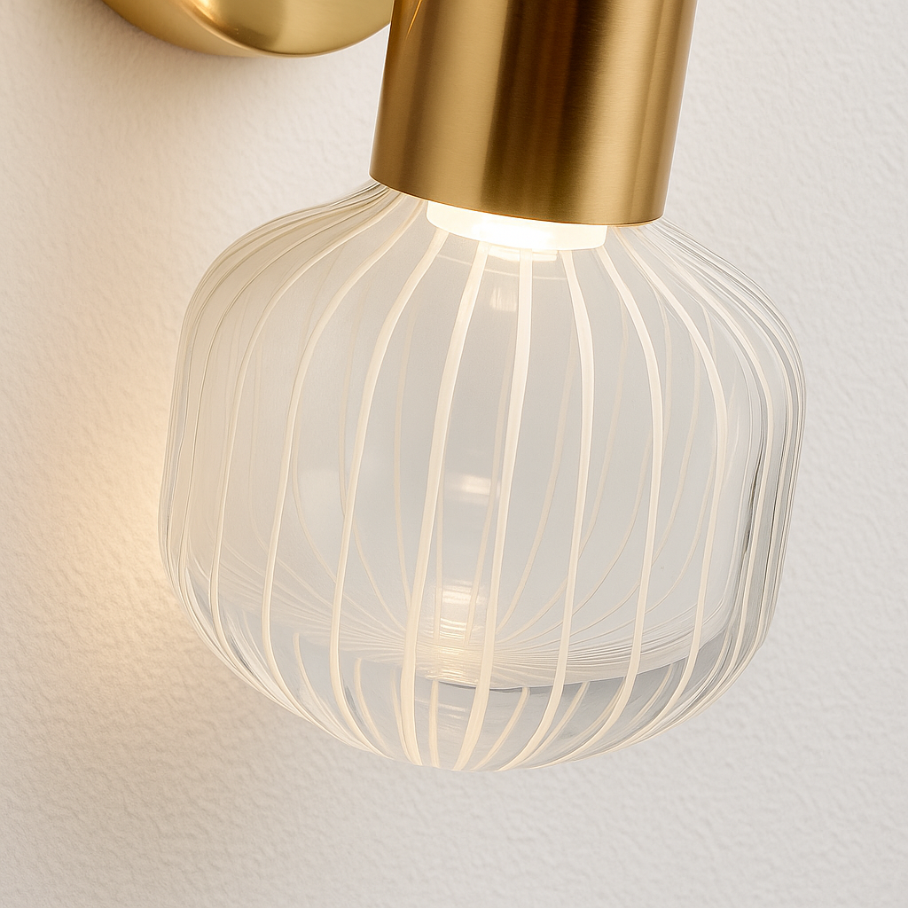 Luminária Arandela Moderna Minimalista Clássico Metal Vidro Orono - ABAZZUR™