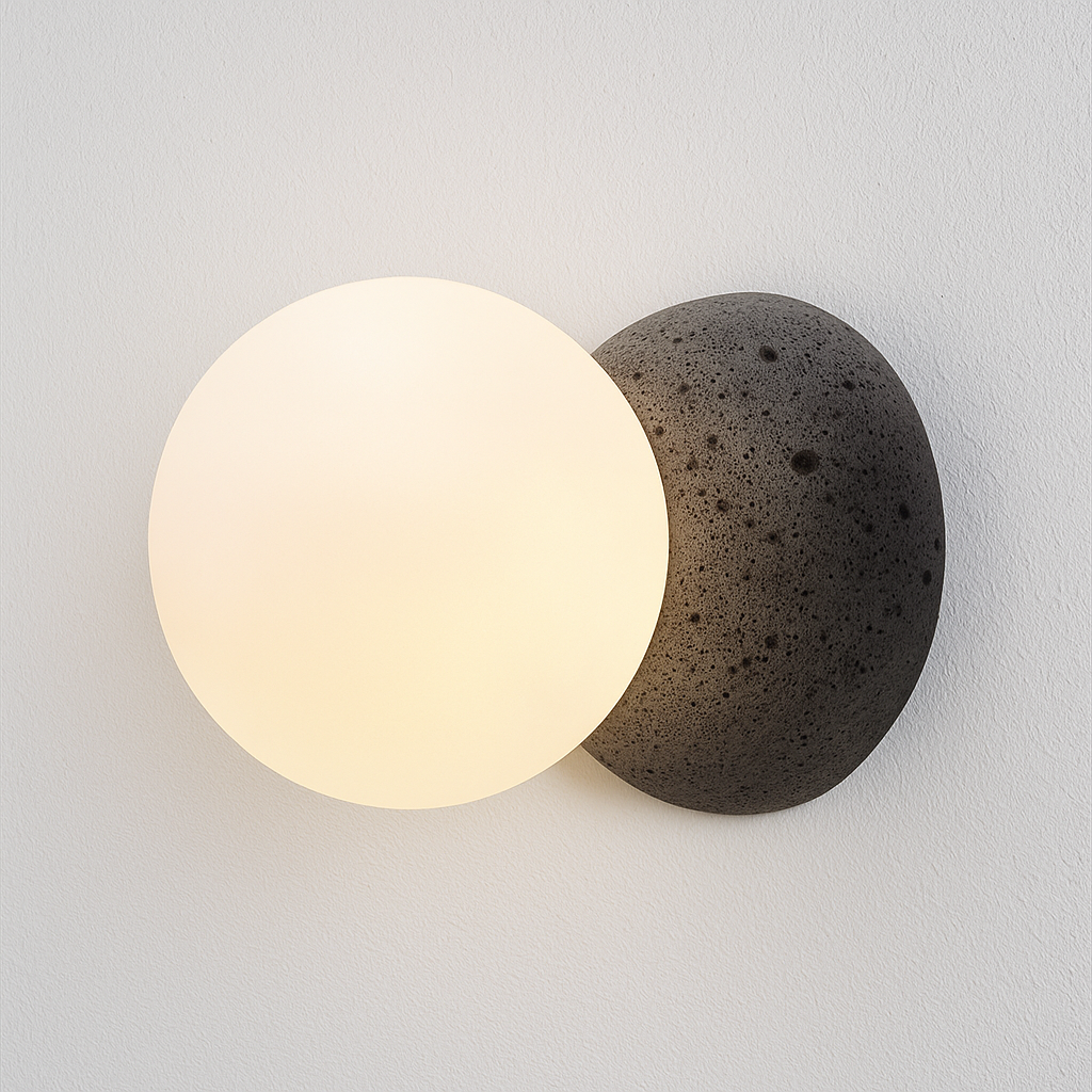 Luminária Arandela Moderna Minimalista Concreto Vidro Bequi - ABAZZUR™