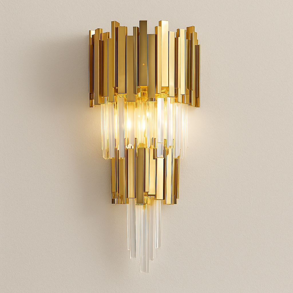 Luminária Arandela Moderna Minimalista Cristal Metal Flon - ABAZZUR™