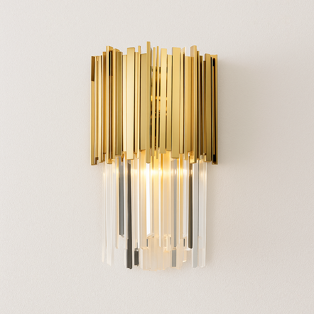 Luminária Arandela Moderna Minimalista Cristal Metal Flon - ABAZZUR™