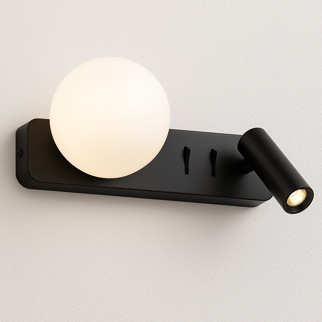 Luminária Arandela Moderna Minimalista Globo Bola Vidro Spot Direcionável Corvetto - ABAZZUR™