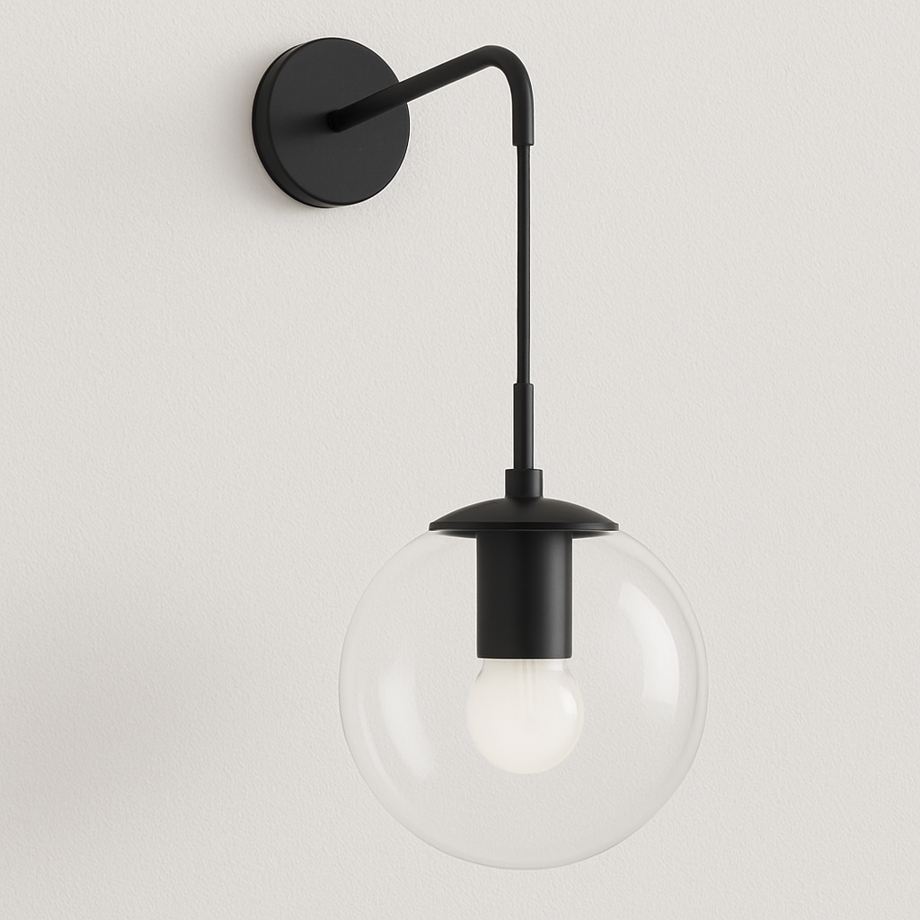 Luminária Arandela Moderna Minimalista Globo de Vidro Metal Esma - ABAZZUR™