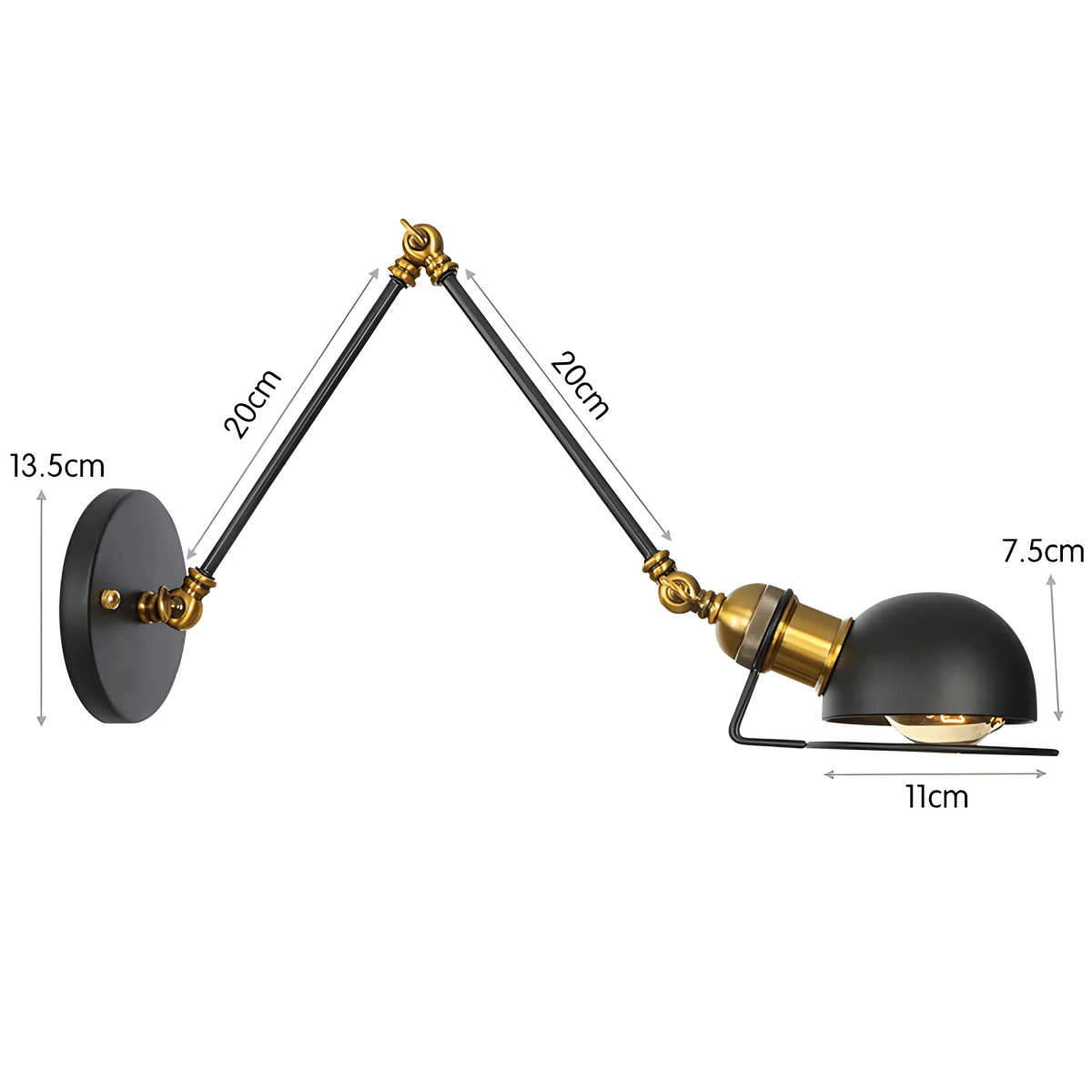 Luminária Arandela Moderna Minimalista Industrial Articulada Metal Pegli - ABAZZUR™