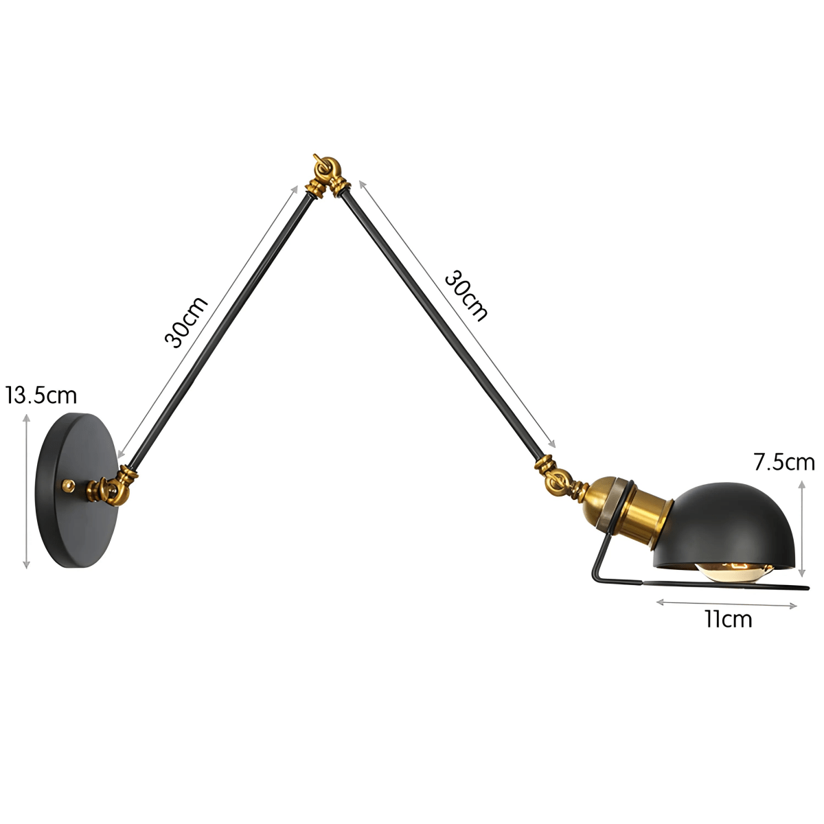Luminária Arandela Moderna Minimalista Industrial Articulada Metal Pegli - ABAZZUR™