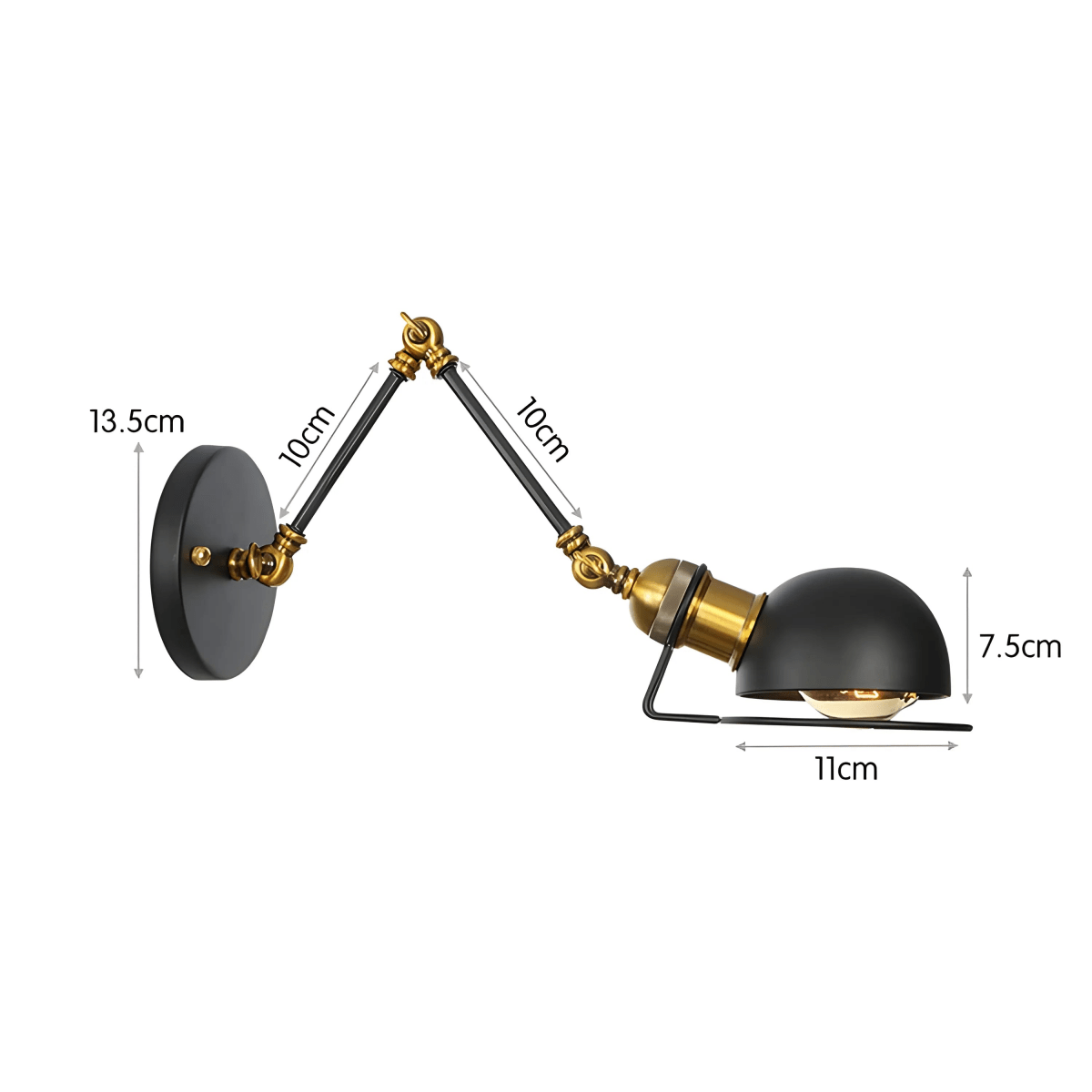 Luminária Arandela Moderna Minimalista Industrial Articulada Metal Pegli - ABAZZUR™