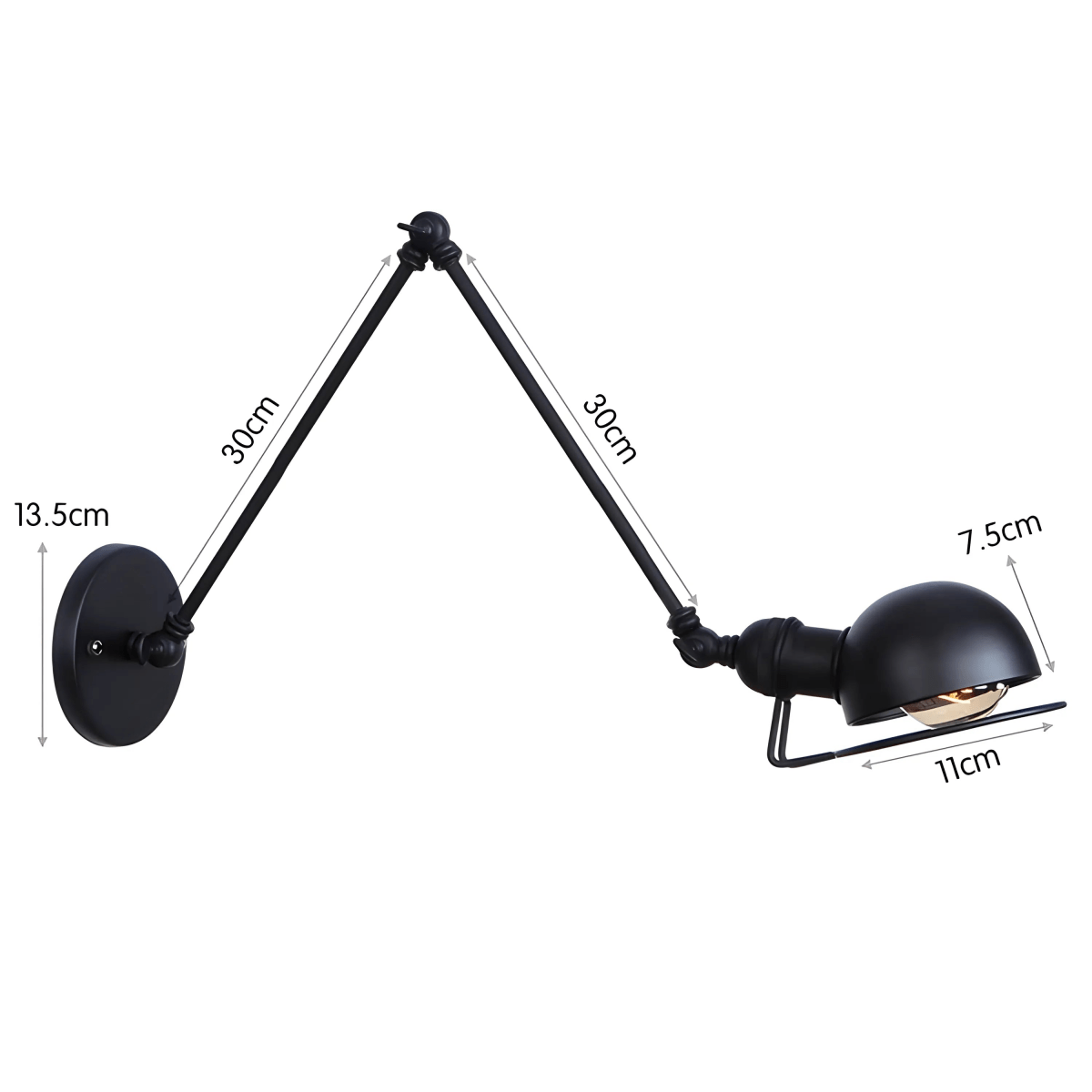 Luminária Arandela Moderna Minimalista Industrial Articulada Metal Pegli - ABAZZUR™