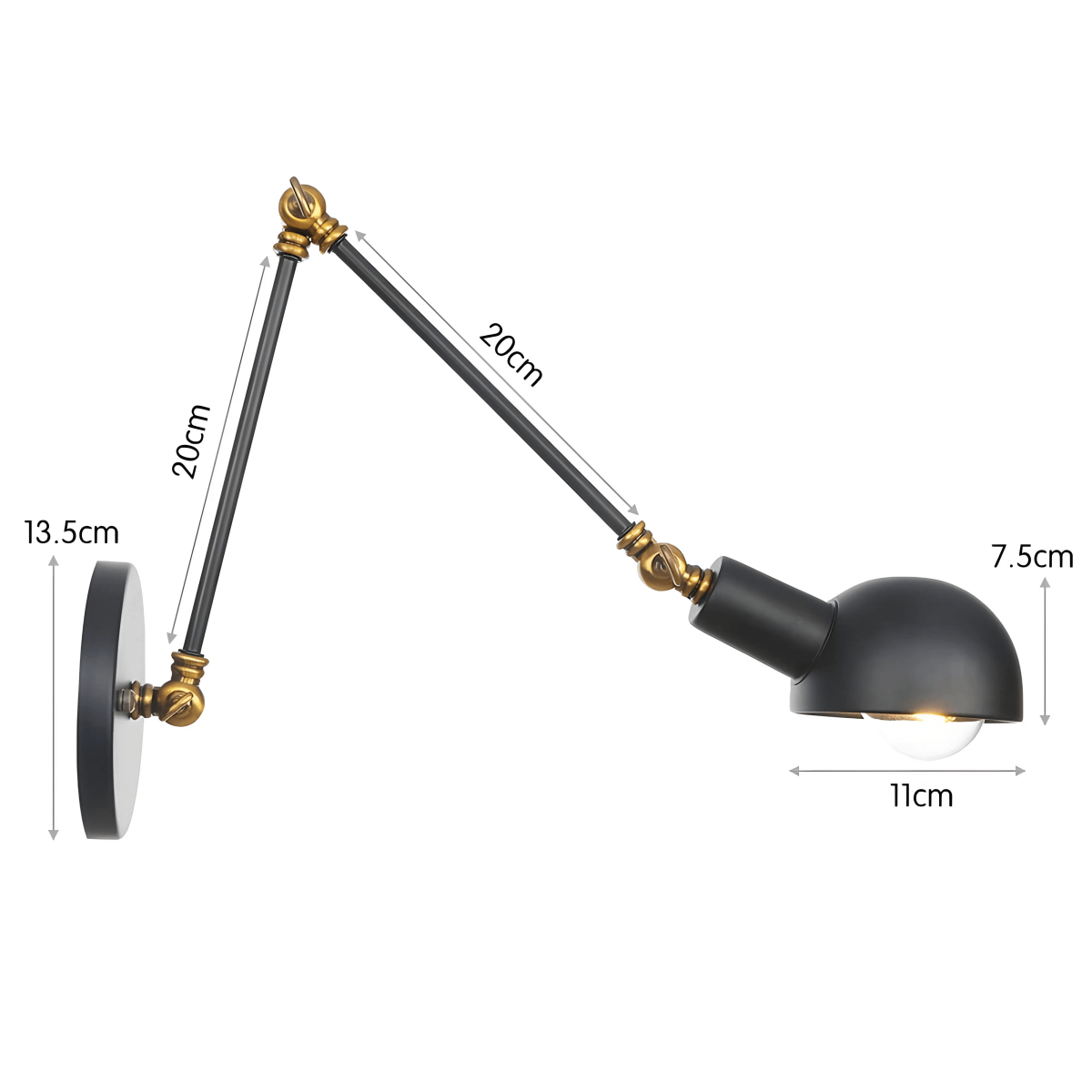 Luminária Arandela Moderna Minimalista Industrial Articulada Metal Pegli - ABAZZUR™
