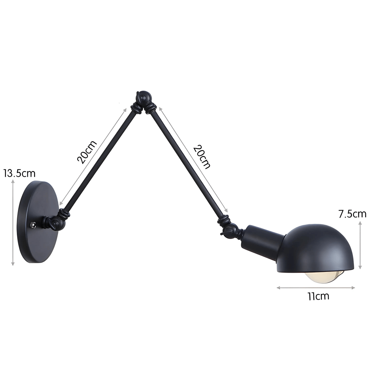 Luminária Arandela Moderna Minimalista Industrial Articulada Metal Pegli - ABAZZUR™