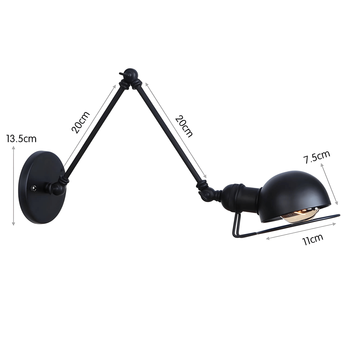 Luminária Arandela Moderna Minimalista Industrial Articulada Metal Pegli - ABAZZUR™