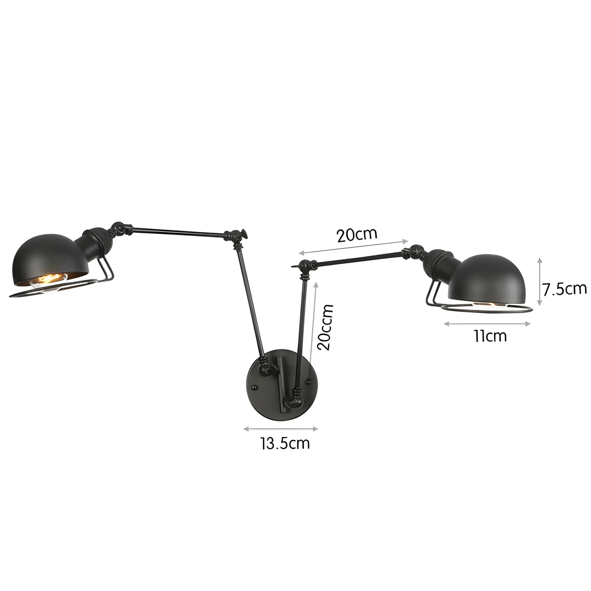 Luminária Arandela Moderna Minimalista Industrial Articulada Metal Pegli - ABAZZUR™