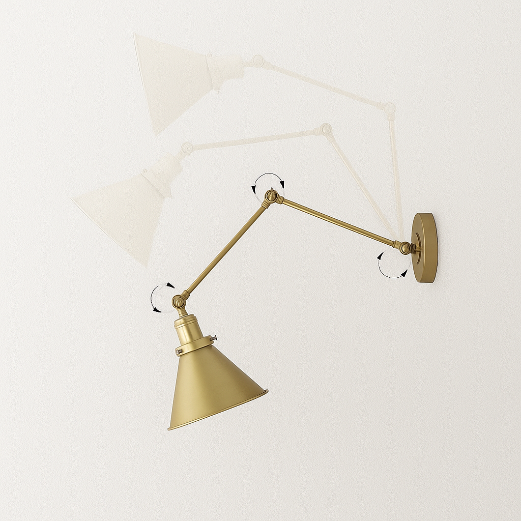 Luminária Arandela Moderna Minimalista Industrial Articulado Metal Dogo - ABAZZUR™