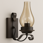 Luminária Arandela Moderna Minimalista Industrial Metal Vidro Koram - ABAZZUR™