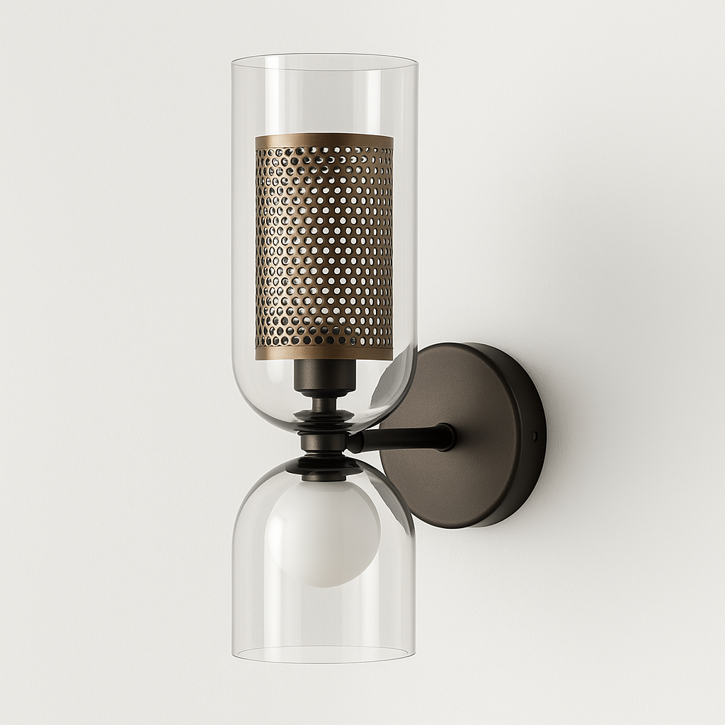 Luminária Arandela Moderna Minimalista Industrial Metal Vidro Korne - ABAZZUR™