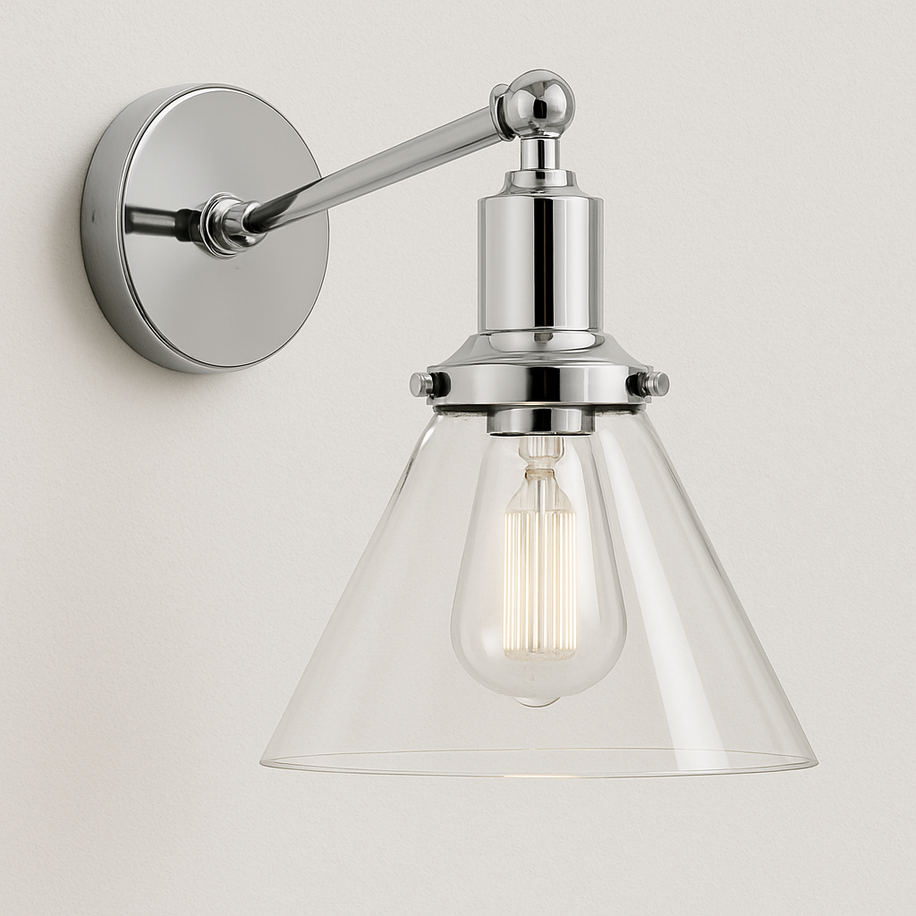 Luminária Arandela Moderna Minimalista Industrial Metal Vidro Leytn - ABAZZUR™