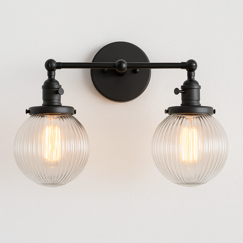 Luminária Arandela Moderna Minimalista Industrial Metal Vidro Mordn - ABAZZUR™