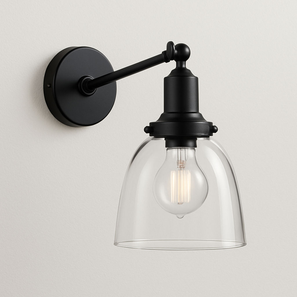 Luminária Arandela Moderna Minimalista Industrial Vidro Metal Peck - ABAZZUR™