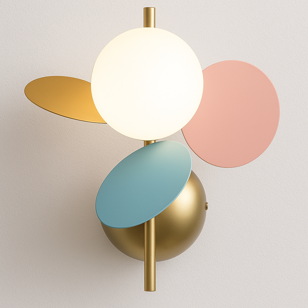 Luminária Arandela Moderna Minimalista Infantil Globo Vidro Metal Navil - ABAZZUR™