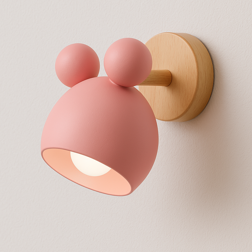 Luminária Arandela Moderna Minimalista Infantil Metal Madeira Brix - ABAZZUR™