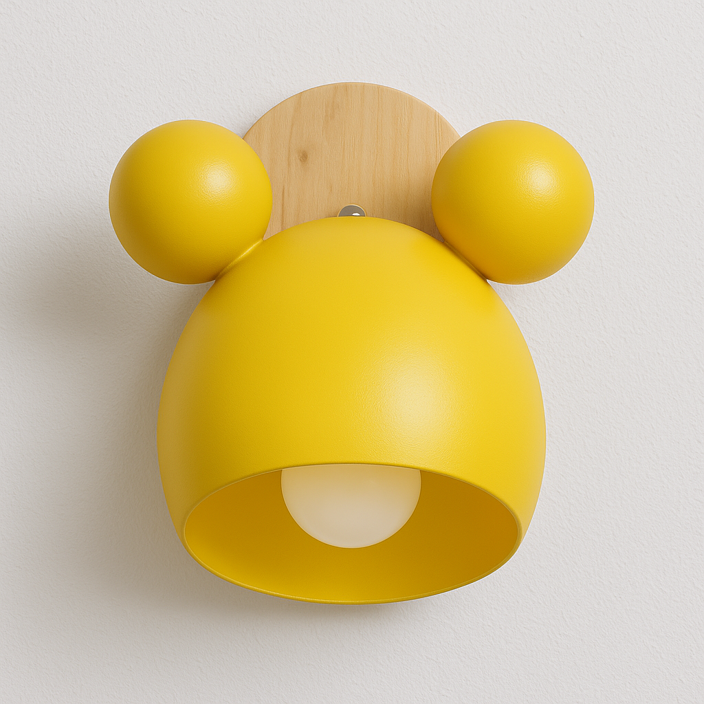 Luminária Arandela Moderna Minimalista Infantil Metal Madeira Brix - ABAZZUR™