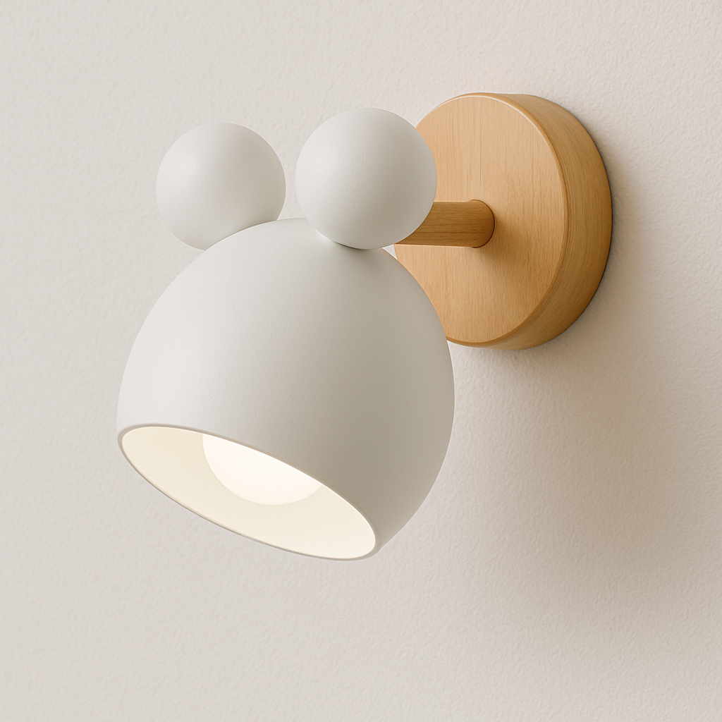 Luminária Arandela Moderna Minimalista Infantil Metal Madeira Brix - ABAZZUR™