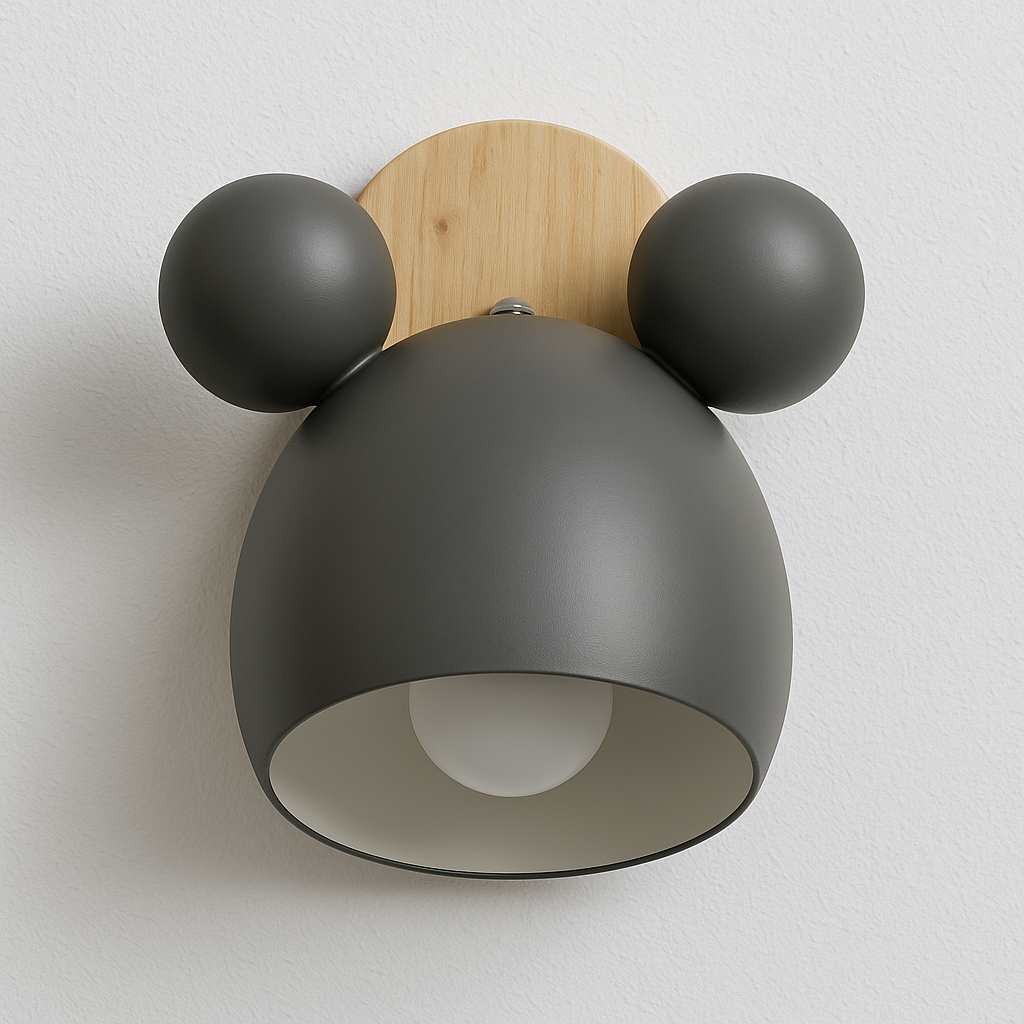 Luminária Arandela Moderna Minimalista Infantil Metal Madeira Brix - ABAZZUR™