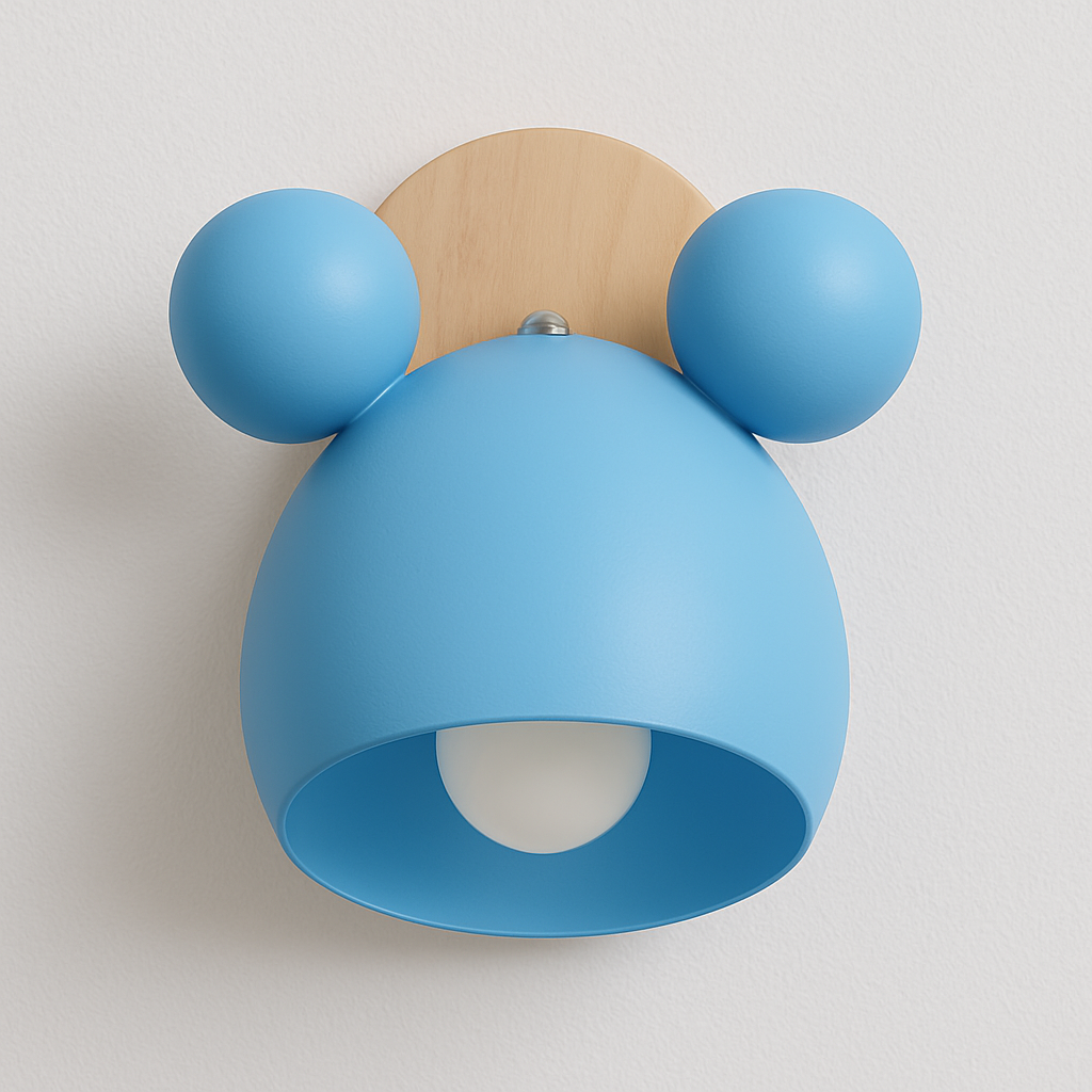 Luminária Arandela Moderna Minimalista Infantil Metal Madeira Brix - ABAZZUR™