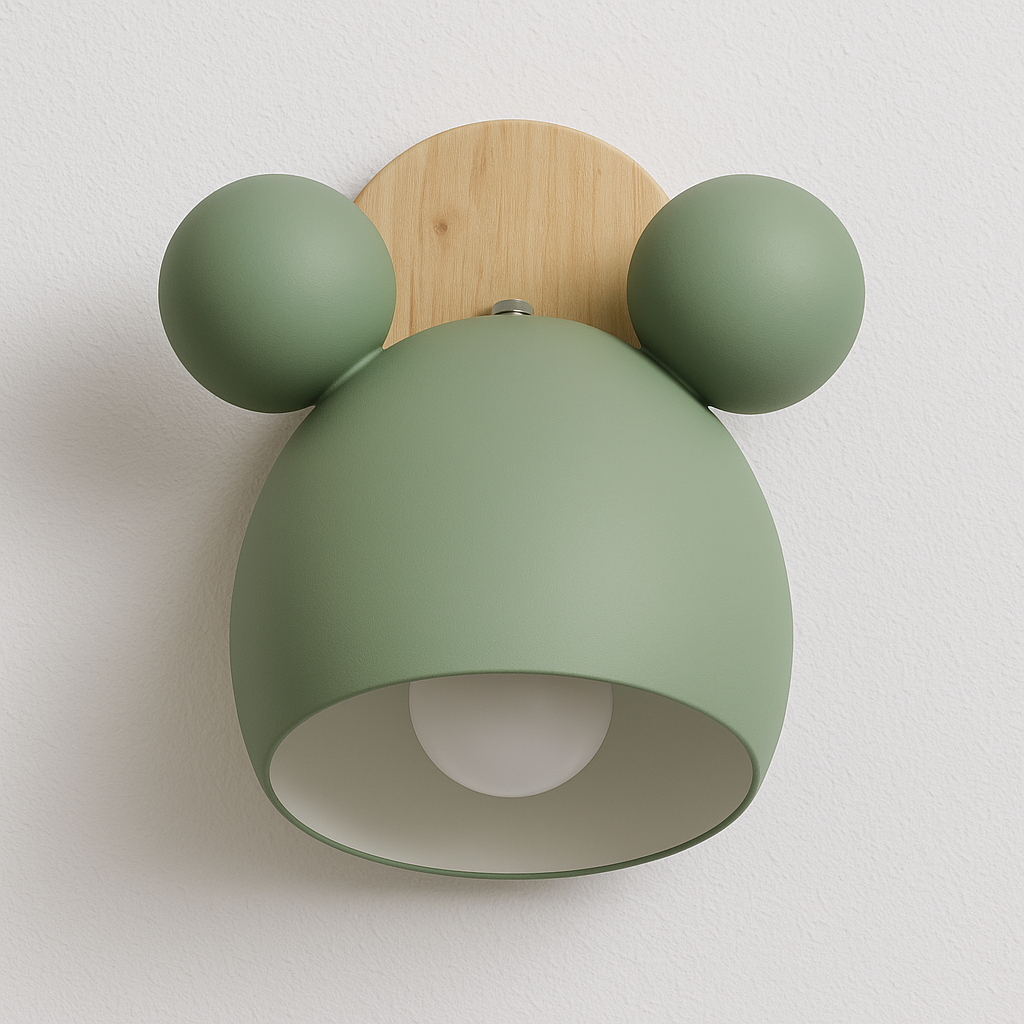 Luminária Arandela Moderna Minimalista Infantil Metal Madeira Brix - ABAZZUR™