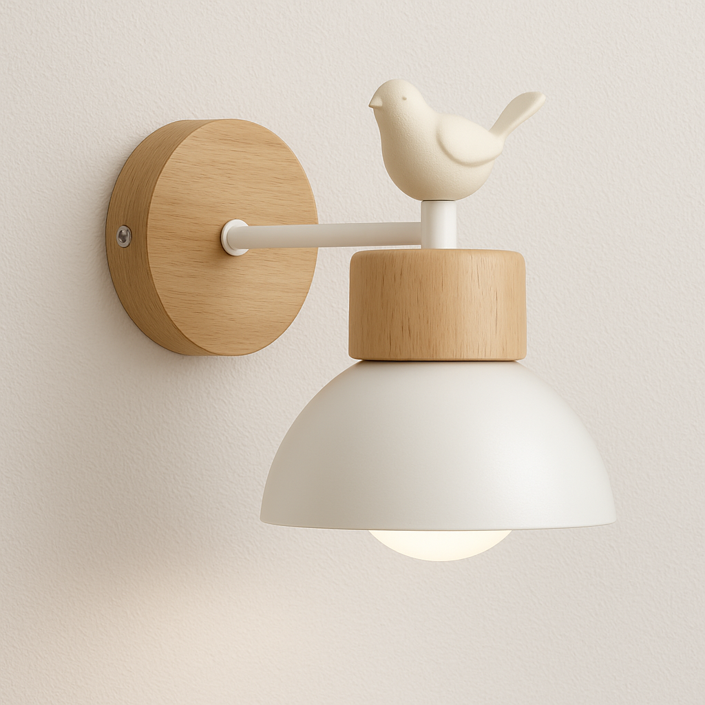 Luminária Arandela Moderna Minimalista Infantil Metal Madeira Powai - ABAZZUR™